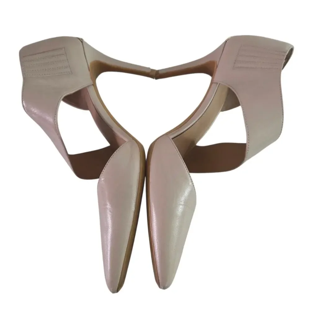 Calvin Klein | Gella D'orsay Strappy Pump Heels Biege and Gold Patent Leather